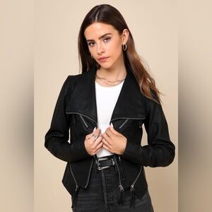 Women's LuLu's Up on a Tuesday Black Vegan Leather Jacket - Size L